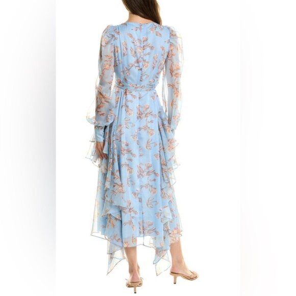 NWT o.p.t. Emmy Ethereal Floral Blue Midi Spring Easter Dress - Picture 4 of 7